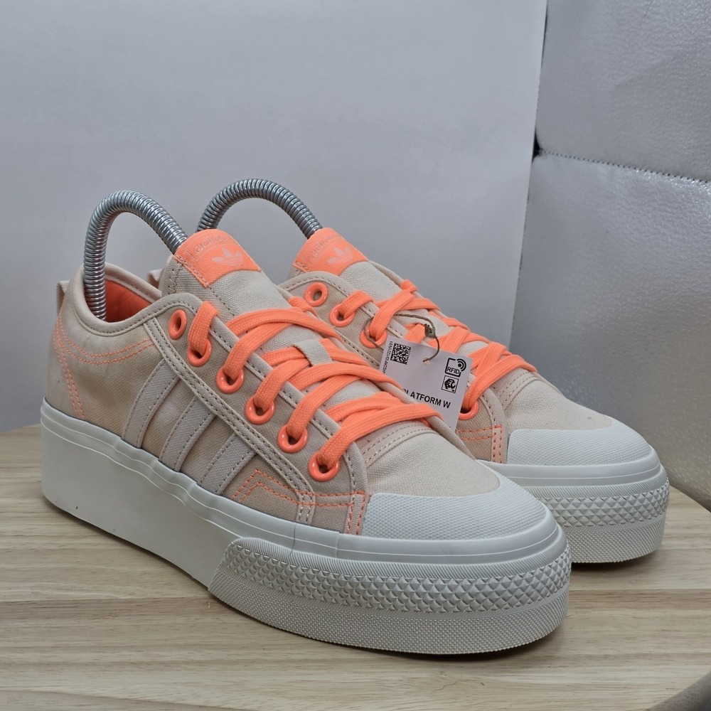 Women's Size 8.5 - Adidas Originals Bliss Orange NIZZA Platform HQ1968 - Picture 5 of 8